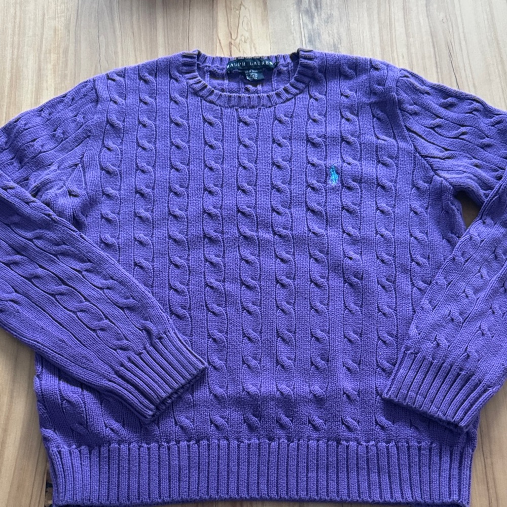 Ralph Lauren Women’s Purple Cable Knit Sweater